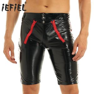 Underpants Iefiel Fashion Gay Men mutande sexy Boxer Shorts Night Clubwear costumi allacciati con cerniera jockstrap senza cavallo