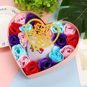 Flores decorativas Rosas extras grandes para sempre Flor Heart Shape