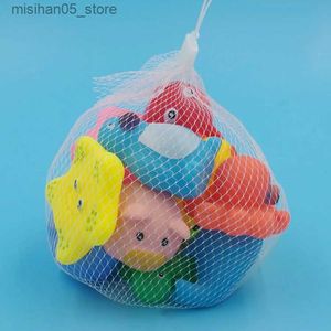 Sand Play Water Fun 10 Pieces/Set Cute Baby Animal Bathing Toys Swimming Water Soft Rubber Floats Squeezing Sound Childrens Face Washing Games Fun Presents Q240426