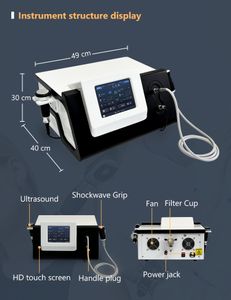 Máquina de onda de choque ultrassônica avançada de 2 em 1 para alívio da dor, máquina de terapia de choque físico para disfunção erétil