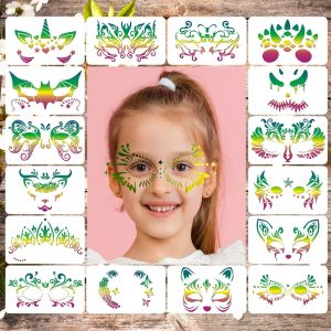 Stencils Face Skeleton Painting Stencil New Mask Set DIY Kids Graffiti Hand Painting Aids Tattoo Stencils Stage Party Holiday Makeup