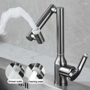 Kitchen Faucets Single Handle 360 Degree Rotation Doldable Mixer Sink Tap Multifunctional Stream Spraying Cold Water Basin Faucet