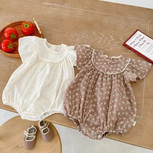 Milancel Summer Baby Bodysuit Stickerei Girls Rüschen Mädchen Kleidung 240411