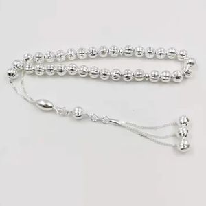 100% Real 925 Sterling Silvers Tasbih Pure Silvers Rosary 33beads muzułmańska bransoletka Islamska Ramadan Eid Prezent Turky Biżuteria 240415