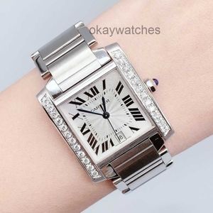Dials Working Automatic Watches Carter Womens Watch Tank Diamond Square Mechanical W51002Q3