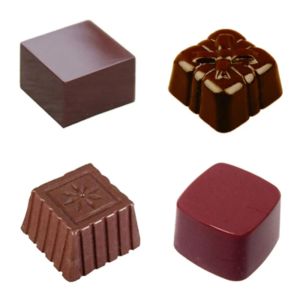 Formar 3D kubform Polykarbonat Choklad Mögelinjektion PC Sweet Candy Pudding Jelly Mold Diy Baking Confectionery Tools Tools