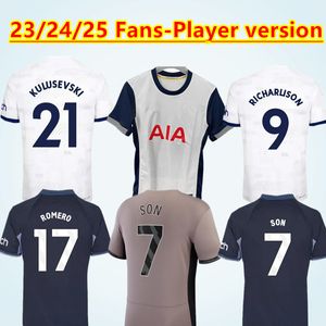 2023 2024 2025 Maddison Son Son Soccer Jerseys Ромеро Кулусевесский Ричарлисон Кулусевесский Ван де вен биссума Джонсон Футбольный Кит Рубашка фанаты игрока версия игрока