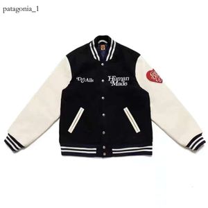 Human Made Jacket Sheep Embroidery Leather Human Made Sleeve Men's Women's Humanmade High End Luxury Lightweight Breathable Fashionable and Handsome Jacket 4058