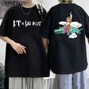 Men's T-Shirts CT Sad Boyz Junior H Dragon Graphic T-shirt Mexican print Mens cotton Natanael Cano Corridos Q240426