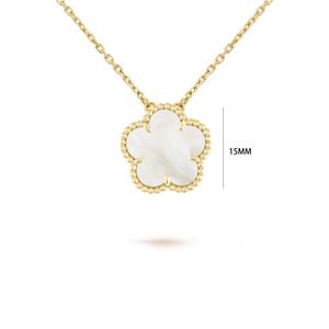 Strands 7 colors classic simple five leaf flower pendant necklace natural stone clover necklace suitable for womens parties daily jewelry wear 240424