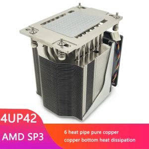 パッドCoolserver P42 6ヒートパイプCPUクーラーファン冷却4ピンPWMファンラジエーターAMD SP3マザーボードCPUプロセッサフ​​ァンエアクーラー