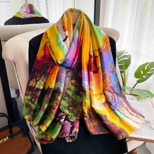 Schals Frauen Sommersonne Chiffon Schal Geometrisch Print Sonnen Schal Seide Elegante Strand Farbe D240426