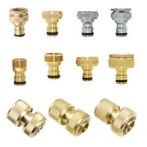 Kits 1/2 3/4 5/8 1" Thread Quick Connector Brass Garden Watering Adapter Drip Irrigation Copper Hose Quick Connector Fittings 1 Pcs