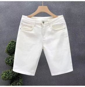 Sommer Casual Denim Shorts Männer Mode weiße Knielänge Hose gerade schlank klassische männliche Kleidung Jeans Shorts 240415