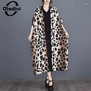 Party Dresses Fashion Leopard Print Women Bohemian Beach Dress 2024 Summer Short Sleeve Long Ladies Oversized Clothing 8XL 793