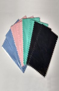 Rosa preto azul verde novo saco de plástico embalado com polimento prateado pano 11cmx7cm para joias de ouro prateado Limpador da ferramenta Qualidade 100p9509200