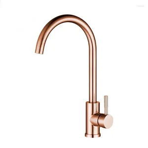 Bathroom Sink Faucets Low MOQ Ss 304 Stainless Steel Matte Brushed Black And Rose Gold Color 360 Degree Rotatable Swivel Kitchen Faucet