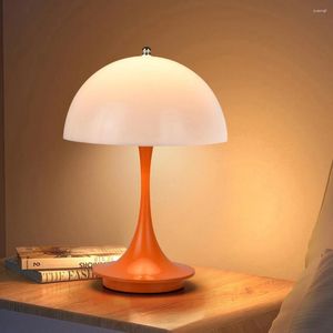 Bordslampor svamp trådlös lampa dimbar led USB laddningsbar natt stativ touch retro ljus för vardagsrum sovrum dekor