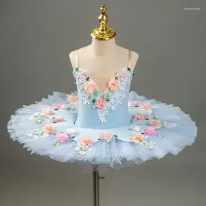 Abbigliamento da palcoscenico abbigliamento per le prestazioni ballerina Balet Dress Girl Ballet Tutu Fairy Doll Professional for Girls Blue Competition