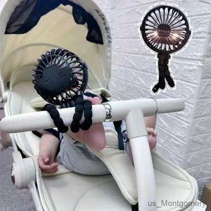 Elektriska fläktar Baby Barnvagnsfläkthandhållen laddningsbar USB Bladeless Small Folding Fans Mini Ventilator Silent Table Outdoor Cooler Neck Fan