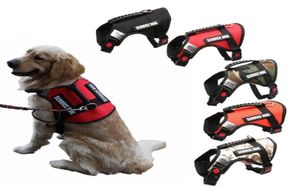 Reflective Canvas Big Dog Harness Service Vest andningsbart justerbart handtagskontroll Säkerhetsvandring för medelstora hundar4778512