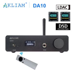 コンバーターAKLIAM DA10デュアルES9038Q2M DAC QCC5125 BLUETOOTH LDAC DSD512オーディオデコーダーロッドレインオーディオTPA6120ヘッドフォンアンプアンプ