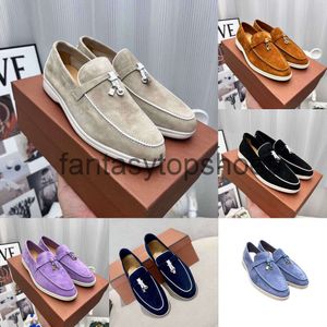 Loro Piano LP Ny LP2023 Spring och Autumn Slip-On Shoe Couples Soft Leather Cowhide Lazy People Slip On Flat Bottom Casual Shoes Shoes