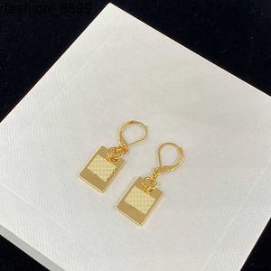 Dual Chain Dangle Charm Women Geometry Pattern Eardrop Lady Dedicate Hollow Earrings with Box