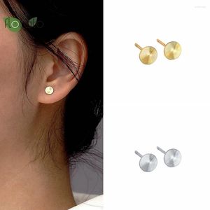 Stud Earrings 925 Sterling Silver Needle Minimalist Disc 18K Gold For Women Delicate Party Trend Jewelry Gifts