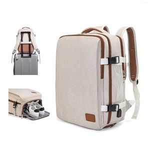 Mochila Big Capacidade Mulheres grandes Mochilas de viagem Mochilas impermeáveis Sacos casuais elegantes com tira de bagagem Porta de carregamento USB