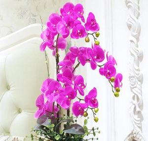 10Pcslot Lifelike Artificial Butterfly Orchid flower Silk Phalaenopsis Wedding Home DIY Decoration Fake Flowers 5766084