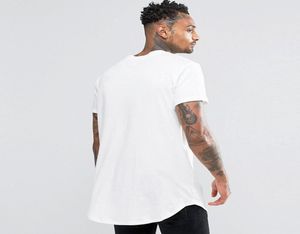 Alla nya mens t -shirt förlängda tshirt herrkläder krökta hem långa linje toppar tees hip hop urban blank justin shirts9148997