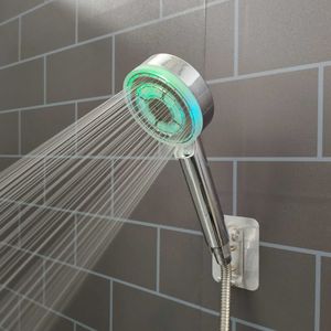 Banyo Duş Başlıkları Led 5 Mod Duş Başlığı Yağmur Spa Sıcaklık Kontrol Duş Başlığı Basınçlı Su Tasarrufu 3/7 Renk Elde Taşınan Banyo Duş