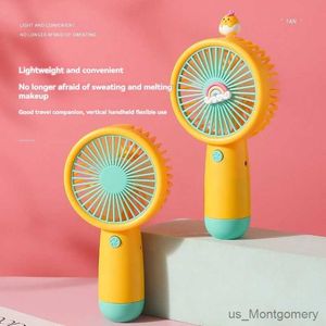 Electric Fans 2024 New Handheld Small Fan Cartoon Student Mini USB Fan Super Long Battery Life Small Fan