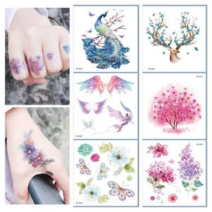 Tattoo Trasferimento glitter in polvere Tattoo Mosate monouso adesivo per corpo gradiente Colore 3D farfalla un unicorno pavone tatouage temporaire 240426