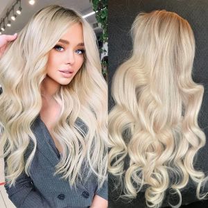 Toppers Ombre Blonde Mono top Wig Topper for Women Body Wave Human Hair Women Toupee Clip in Toppers 120 Density Hair Pieces