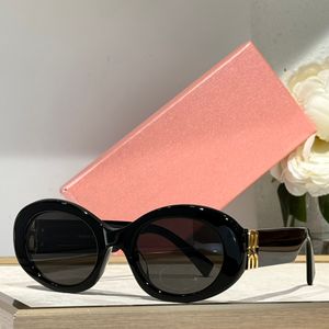 Óculos de sol para mulheres para o verão de designer de moda popular elegante estilo ao ar livre Acetato de prato oval de óvulos de moldura completa Caixa aleatória