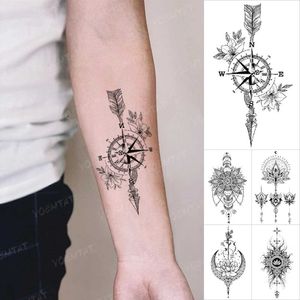 Tatuagem Transferência de transferência Tattoo Tattoo Adesivo Lavagem de flecha lotus lotus mão pequena tatuo crianças flash corpora arte falsa homens homens 240427