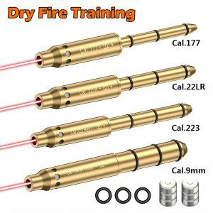 광학 전술 레이저 보어 광경 .177/22lr/.223REM/9mm/.38SPL Cal Red Laser Boresighter End Barrel 용 리볼버 권총 소총 공기 건.