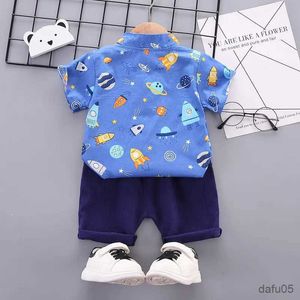 Clothing Sets Children Clothes Spring Cartoon Kids Boy Short Sleeve Full Printe Causal Shirts Pants 2Pcs/sets Kid Fashion Toddler Tracksuits