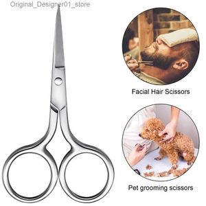 Hair Scissors 1 piece of nose and face small stainless steel straight pointed scissors Q240426