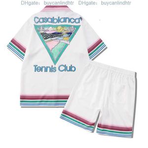 Traccetti da uomo Casablanca Color Stripe Tennis Club Men Donne Short Set Set Hawaii Beach Style Shorts Shorts Coppia Casa 8Eqd