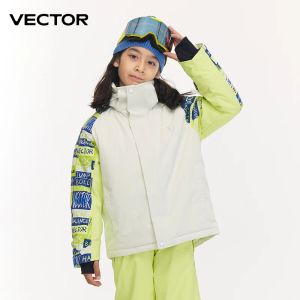 Giackette Vector Ski Giacca per bambini Maglioni con cappuccio ragazzi riflettenti e giacca da sci addensata Attrezzatura da sci impermeabile 2023
