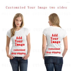 Kvinnors t-skjortor noiysdesigns 3d anpassade bild kvinnor tryck t-shirt damer o-hals toppar tee andningsbara dropp sexiga underkläder g-sträng