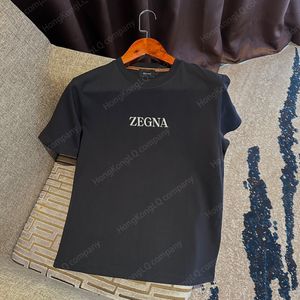 Men designer T Shirts Summer Silk T-shirt zegna women clothing Round Neck cotton Solid Color Short Sleeve tshirt