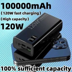 Cell Phone Power Banks 120W ultra fast charging 100000mAh power pack 100% suitable for mobile power of various mobile phones 240424