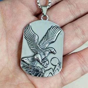 1pc Shield Pendant Eagle Stainless steel Necklace For Men And Women