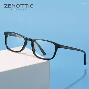 Óculos de sol Bolsas de acetato zenótico vidros ópticos moldura homens homens ultraleve pequeno retângulo retangular sem receita Óculos lentes transparentes lentes óculos