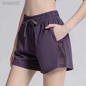 Active Shorts Womens Sports Shorts Fake Two-Piece Running Sports Shorts Anti-Walking Fitness Yoga Pants D240426