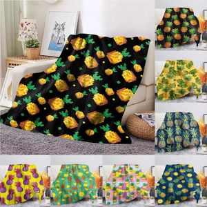 Coperte autunno inverno calda ananas coperta sottile asciugamano sottile cover microfibra ginocchiera per bambini morbidi